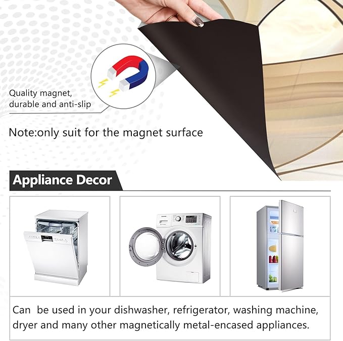 Abstract Stained Glass Pattern Dishwasher Magnet Cover Sticker Magnetic Refrigerator Panel Front Door Fridge Microwave Decal