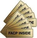 Signs ByLITA Standard FACP Inside Sign | Fire Safety Signage (Brushed Gold) - Medium 10 Pack