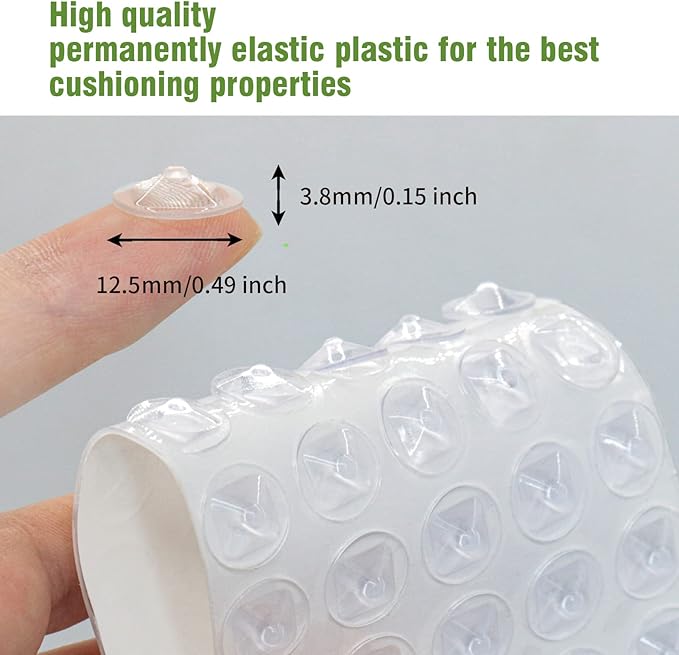 Rubber Cabinet Door Bumpers - 250 PCS 1/2'' Diameter Cabinet Bumpers Clear Rubber Bumpers for Cabinet Doors Rubber Stoppers Special Shape