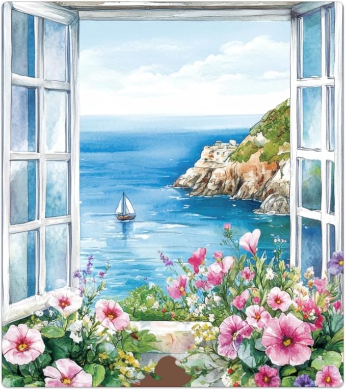 Dishwasher Magnet Cover Flower Ocean Beautiful Dishwasher Decorative Cover Front Dishwasher Door Cover Reuseable Dishwasher Cover Panel Decal for Kitchen Refrigerator Home Appliances 23" X 26"