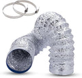 Dryer Vent Hose 4 Inch x 8FT - Flexible Aluminum Dryer Hose with 2 Clamps - Heavy-Duty 6-Layer Dryer Vent Hose for Tight Spaces, HVAC, Bathroom, and Kitchen Exhaust Ventilation