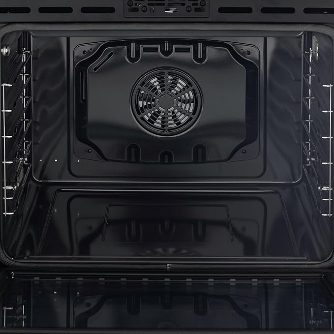 30 Inch Professional Induction Range with Convection Oven, Air Fry, 4 Burner Electric Stove, Pizza Stone - Black Stainless Steel