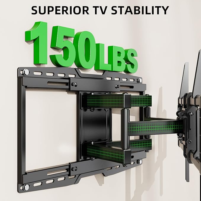USX MOUNT UL Listed Heavy Duty TV Wall Mount for 42-97" TVs up to 150lbs with 8" Sliding Design, Ultra-Large TV Mount Bracket for up to 24" Studs with Swivel, Tilt & Leveling, Max VESA 600x400mm