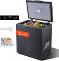 VEVOR Chest Freezer, 5 Cu.ft Compact Deep Freezer, Free Standing Top Open Door Chest Freezers with 2 Removable Baskets & Adjustable Thermostat - Energy Saving, Low Noise & Garage Ready, Black