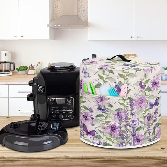 Elegant Floral Dust Cover Instant Pot Heavy Duty Waterproof Dust Pressure Cooker Cover Case for Instant Pot Pressure Cooker Instant Pot Appliance Covers Pressure Cooker Size M