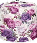 Purple Rose Pressure Cooker Cover for 6 Quart Instant Pot and Air Fryer Accessories, Stain Resistant Washable Round Protective Cover Electric Appliance Cover with Front Pocket