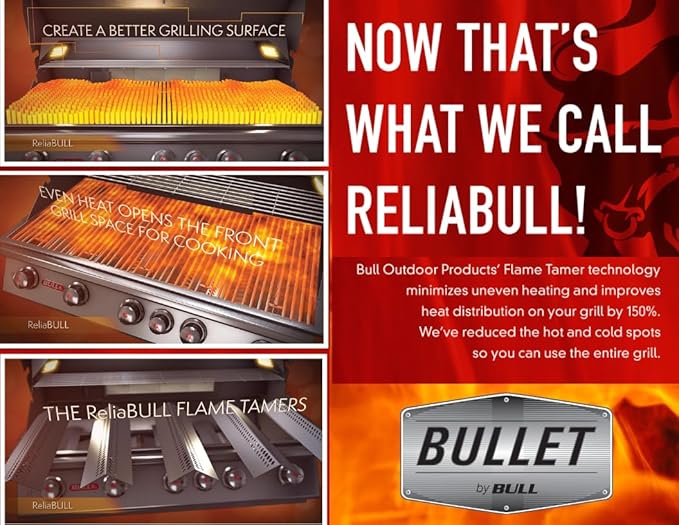 Bullet by Bull Stainless Steel Outdoor Kitchen Grill Set - Built-In Natural Gas -BBQ Kitchen Island Bundle - Includes 5 Burner Grill, Single Access Door & Double Storage Drawer