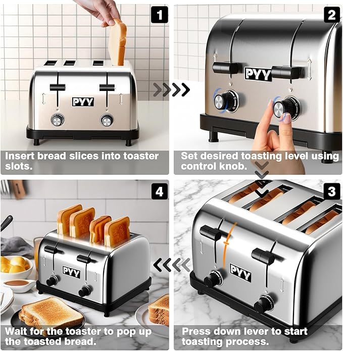 PYY Commercial 4-Slice Toaster for Restaurant