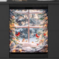 Christmas Tree Cardinal Snow Dishwasher Magnet Cover for The Front Dishwasher Door Cover Panel Decals Magnetic Refrigerator Cover for Kitchen Farmhouse Home Decor（23 X 26 in）