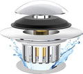 Kitchen Sink Drain Strainer 3 in 1, 304 Stainless Steel Pop Up Sink Stopper, Anti-Clogging Drain Stopper, Strainers for Kitchen, Drain Cover & Kitchen Accessories for US Standard Sink (Smooth Silver)