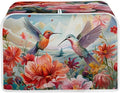 Hummingbird Flowers Print 4 Slice Toaster Cover for Home Kitchen Accessories Decor Dustproof Fingerprint Protectors for Kitchen Small Appliance