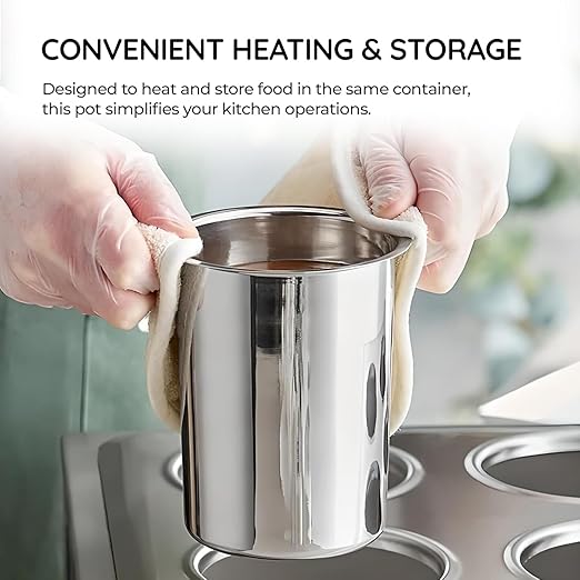 OCS Parts 3-Pack 1.25 Quart Bain Marie Pot | 5.75" x 3.75" Stainless Steel Pot for Warm or Cold Food, Sauces, Soups, or Organizing Cooking Utensils