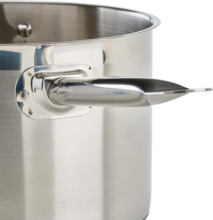 Winco Heavy-Duty Stainless Steel Sauce Pan with Cover and Helper Handle, 7.5 Quart