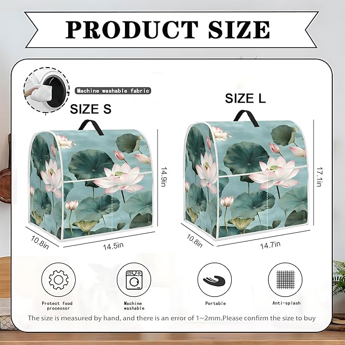 Mixer Dust Cover for 6-8 Qt Stand Mixer, Cloth Cover with 2 Storage Pockets for Stand Mixer Protective Covers Large for 6-8 Quart Mixer