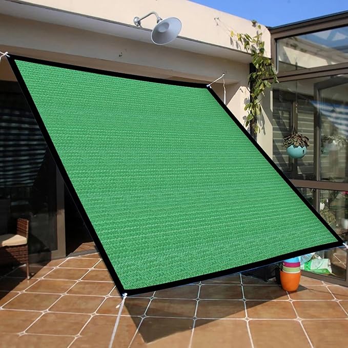 Outdoor Garden Square Green Sun Shade Sail Canopy with Enhanced Ventilation, 2x2m 14-Stitch, UV Protection
