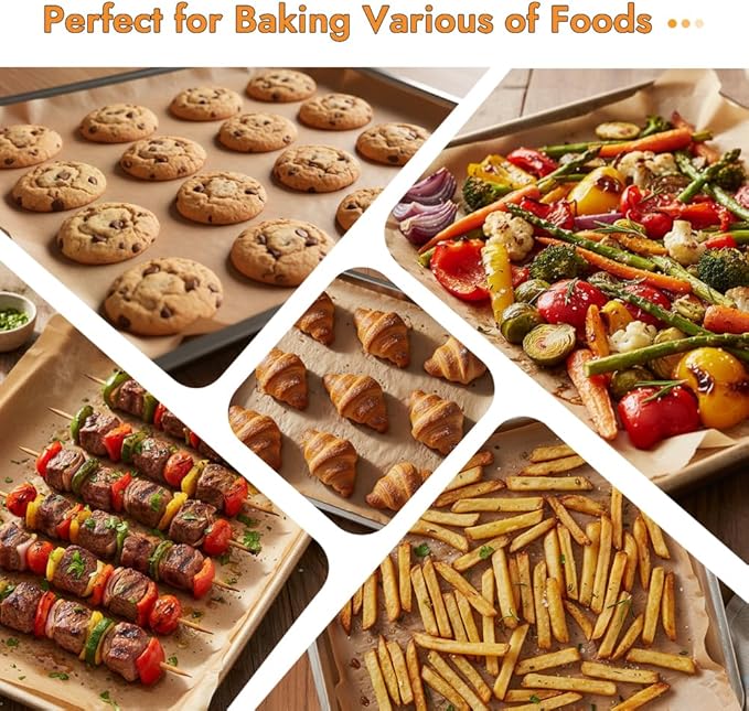BYKITCHEN 200PCS 9 x 13 Inch Parchment Paper Sheets, Non-Stick Precut Unbleached Parchment Paper Liners for Baking, Perfect for Quarter Sheet Pan, Oven, Air Fryer, Grilling, Cooking Bread Cake Cookie