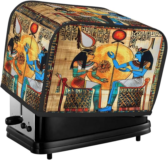 Toaster Cover 2 Slice Egyptian Egypt Papyrus Women Waterproof Appliance Cover with Hang Loop Bread Baker Toaster Cover for Kitchen