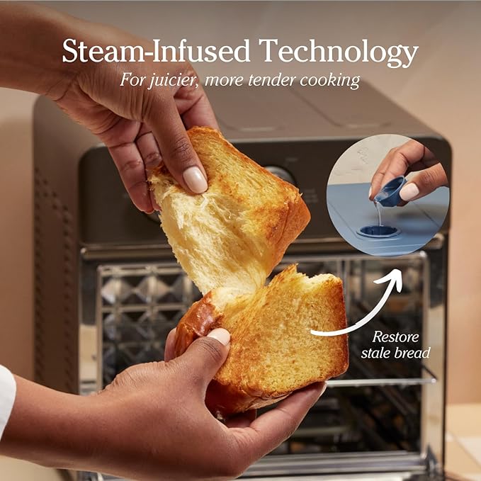Our Place Large Wonder Oven | 6-in-1 Stainless Steel Air Fryer Toaster Oven Combo with Basket, Rack, Pan & Tray | 3-Rack, 32 QT, Large Capacity - Toast, Roast, Bake, Reheat, Broil & Steam | Steam