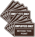 All Quality Classic Framed Employees Only Beyond This Point Wall or Door Sign | Easy to Install Business Signage - Large (Dark Brown) 10 Pack