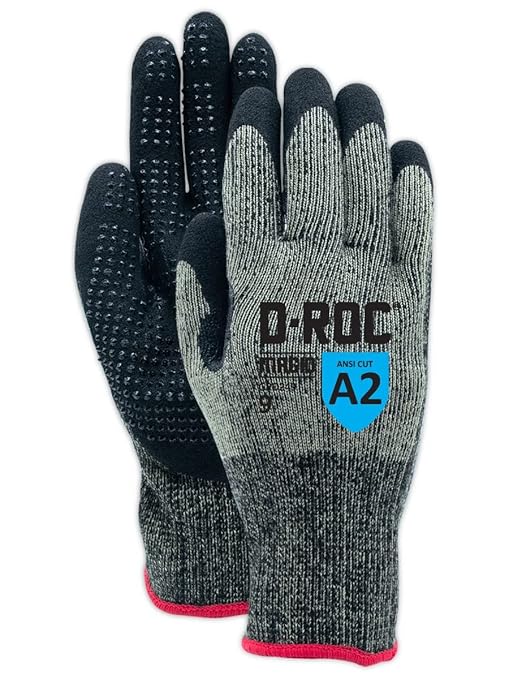 MAGID D-ROC ANSI A2 Heat-Resistant Work Gloves with Sandy Nitrile Coating, 12 Pairs, Size 12/3XL, GPD249