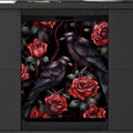 Dishwasher Magnet Cover Halloween Rose Crows Reusable Dishwasher Magnetic Cover Sticker Decorative Dish Washer Door Cover Panel for Home Kitcen Appliance