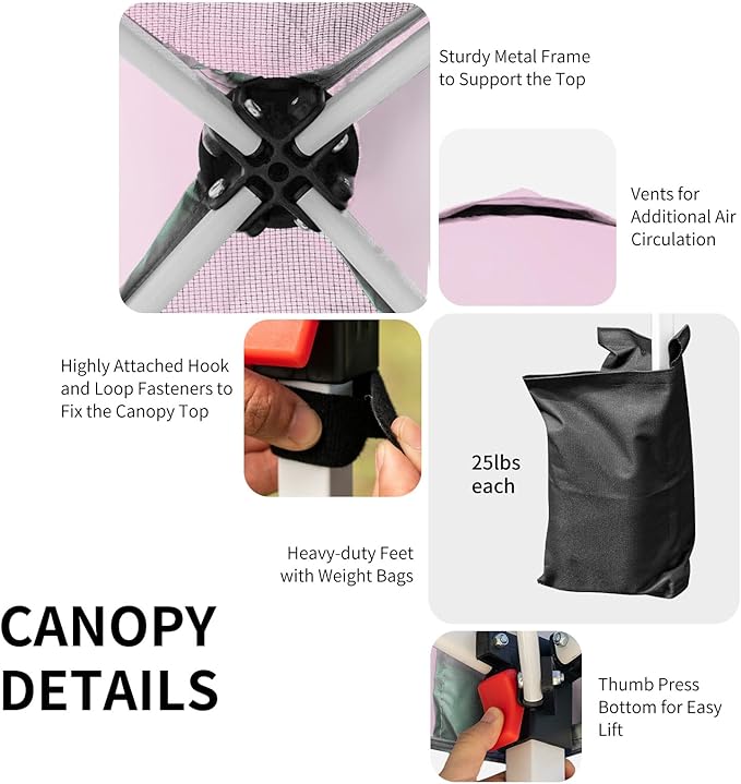 Tangkula Outdoor Pop-up Canopy Tent, 6.6 x 6.6 FT Height Adjustable Commercial Instant Canopy w/Portable Roller Bag, 4 Weight Bags, Outdoor Camping Sun Shelter for Camping, Party