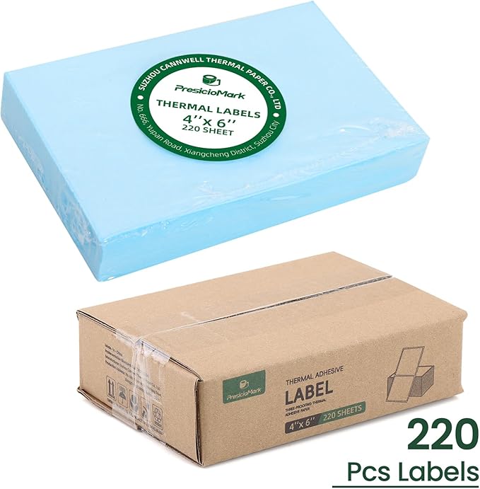 220 Fanfold 4"x6" Direct Thermal Shipping Labels,Commercial Grade Permanent Adhesive Fanfold Mailing Postage Label Paper for Thermal Printers and Packages