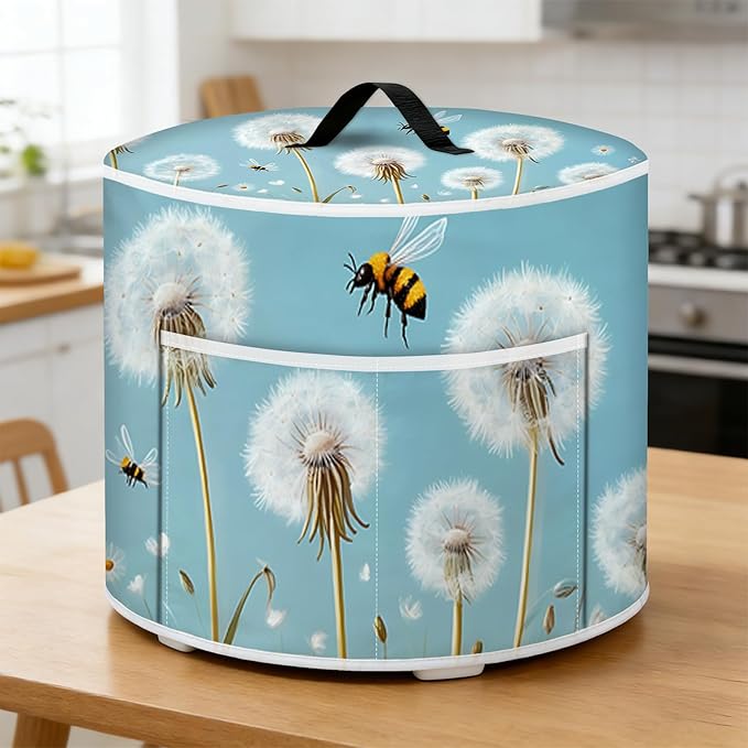 Air Fryer Dust Cover with Top Handle and Storage Bag, Compatible with Rice Cookers, Pressure Cookers, Slow Cookers and Air Fryers, Available in 3-Quart, 6-Quart and 8-Quart Sizes.