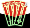 Fire Extinguisher Stickers, 4 Pack 4" X 12" Vinyl Fire Extinguisher Sign Self Adhesive Reflective,Easy to Apply and Stick,Weatherproof, UV Protected,Indoor Outdoor use,Glow in the Dark