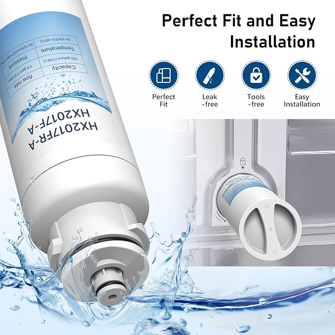 HX2017FR-A Water Filter Compatible with Hisense HX2017FR-A HX2017F-A (3 Pack)