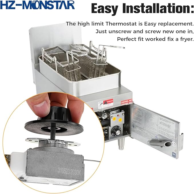 RX-2-24 Thermostat for Deep Fryer, Minivolt Thermostat Control for Fryer 3/8" Mpt Stuff Box Compatible with ADCRAFT Parts Fits Gas Fryer Adcraft Atosa 301030004 Robertshaw 5300-402 200-400F