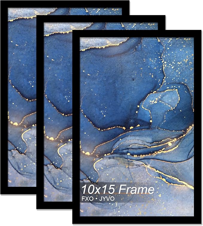 10x15 Picture Frame Set of 3, Black Frame for 10 x 15 Inch Picture Poster Photo, Light Weight and High Transparent 10 by 15 Frame for Wall - 3 Pack/Black/10 x15