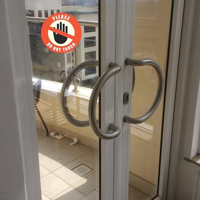 Do Not Touch Sticker – Pack of 12 Large 6" Round Warning Signs – Durable Laminated Vinyl Decals Safety Labels for Office Shop Equipment Machinery Warehouse Business Premises