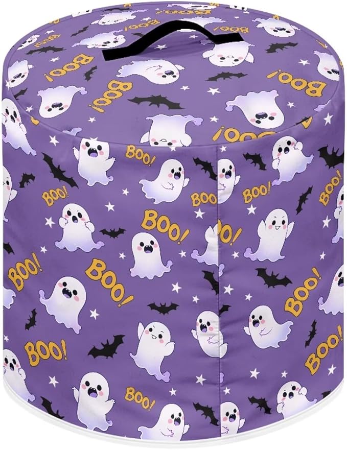 Halloween Cartoon Ghost Kitchen Appliance Dust Cover Decoration 6 Quart Pressure Cooker Rice Cooker Air Fryer Cover with Top Handle and Storage Pocket