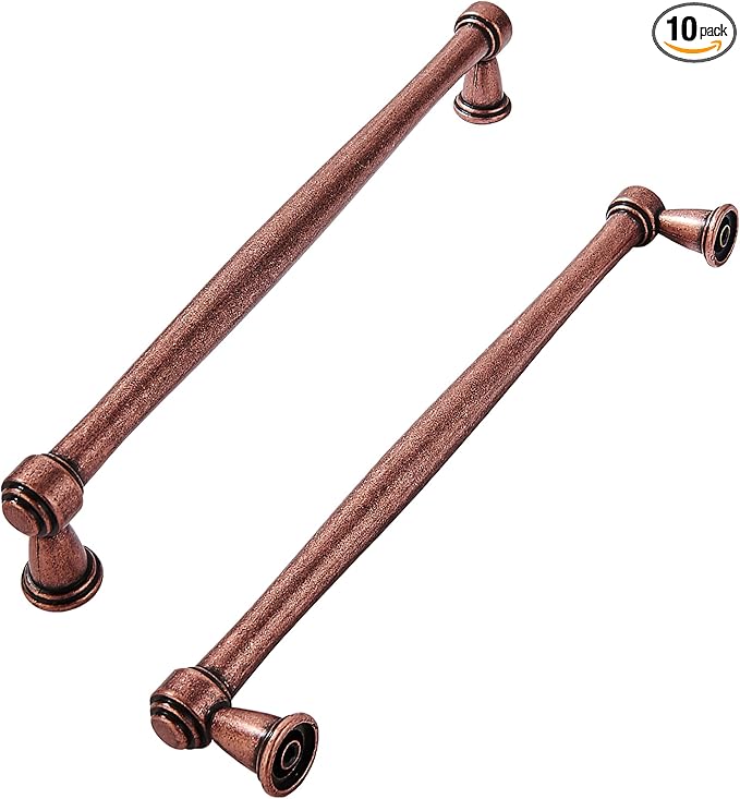 khtumeware 10 Pack 6-1/4 Inch(160mm) Antique Copper Cabinet pulls Kitchen Cabinet Handles Kitchen Cabinet Hardware for Cupboard Drawer Handles Dresser Pulls
