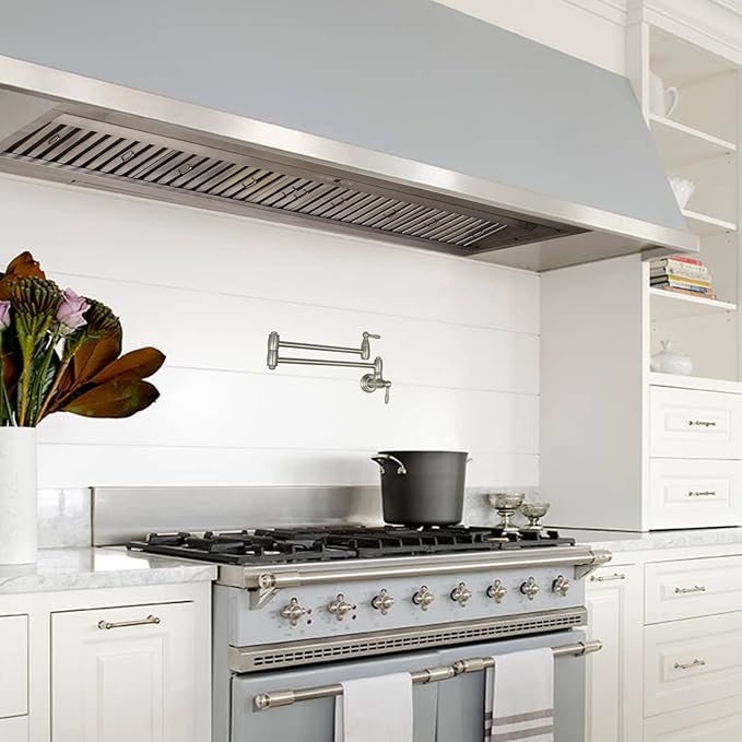 Akicon Range Hood Insert 60 Inch, 1200 CFM Built-in Kitchen Hood with 4 Speeds, Ultra-Quiet Stainless Steel Ducted Vent Hood Insert with Dimmable LED Lights and Dishwasher Safe Filters
