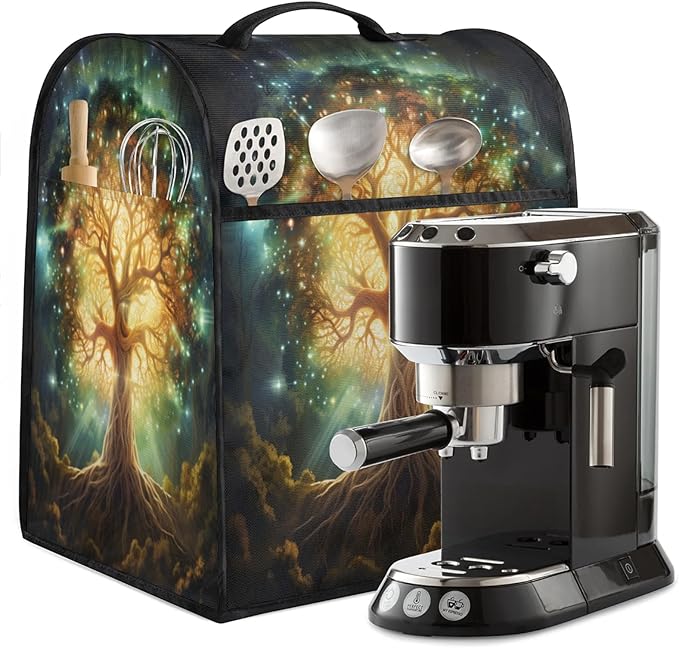 Kitchen Aid Mixer Cover Tree Of Life Green Stand Mixer Cover Compatible with 6-8 Quarts Stand Mixers, Dust Covers with Zipper Pocket Foldable Washable Kitchen Aid Organizer Bag