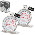 CloudHand Oven Thermometer for Gas/Electric Oven, Oven Temperature Gauge with Hanger&Base, Instant Read Stainless Steel Kitchen Thermometer 20-260°C/50-500°F 2PCS 2Pcs
