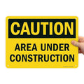 SmartSign - U9-1377-NP_10x14 "Caution - Area Under Construction" Sign | 10" x 14" Plastic Black on Yellow