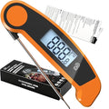 Meat Thermometer Digital Waterproof Instant Read Thermometer for Cooking ℃/℉ Convertible, Food Thermometer with Backlight, Cooking Thermometer for Kitchen Auto-Rotating Display Orange