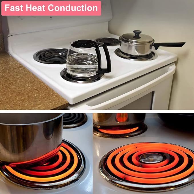 Upgraded MP22YA 4 Pack Electric Range Burner Element Unit Set, 2 x MP15YA 6" and 2 x MP21YA 8" Stove Burners Replacement for Kenmore Hardwick Maytag Norge Whirlpool Electric Range Stove Parts