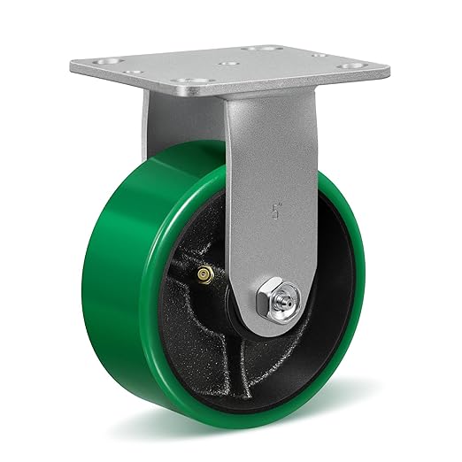 5" Caster Wheels, Heavy Duty Caster with Strong Load-Bearing, Polyurethane Wheel on Steel Hub, Supports 1000 lbs Each(1 Pack Rigid)