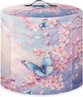Xoenoiee Butterfly Pink Cherry Blossom Print Pressure Cooker Cover for Kitchen Appliance Dust Cover with Pockets for Rice Cooker Air Fryer Slow Cooker, for 3 Qt Pot