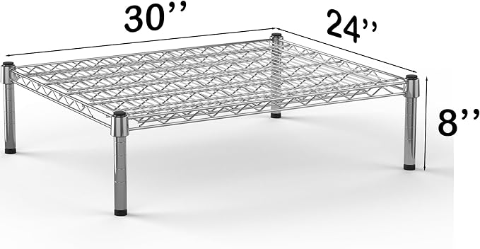 24''W x 30''L x 8''H Chrome Plated Wire Dunnage Rack | Off The Floor Storage