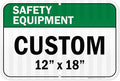 Custom Safety Equipment Sign, Ansi Sign, Osha Compliant, 12x18 Inches, 3M EGP Reflective, Rust Free .063 Aluminum, Fade Resistant, Made in USA by My Sign Center