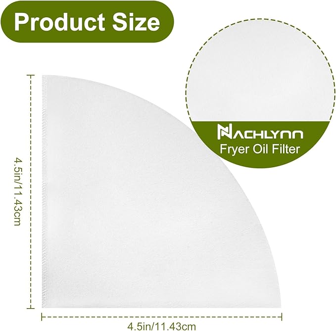 NACHLYNN 20pcs Deep Fryer Oil Filter 4.5 Inch Non Woven Maple Syrup Filter Cones Cooking Oil Filters for Restaurant Kitchen Cafe Hotel