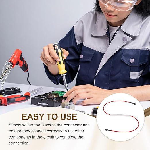 MECCANIXITY Universal Temperature Fuse for Rice Cooker, 76°C 10A 250V Metal Thermal Fuse with Both End Terminal Fiberglass Sleeving for Electric Pressure Cooker Repair Part