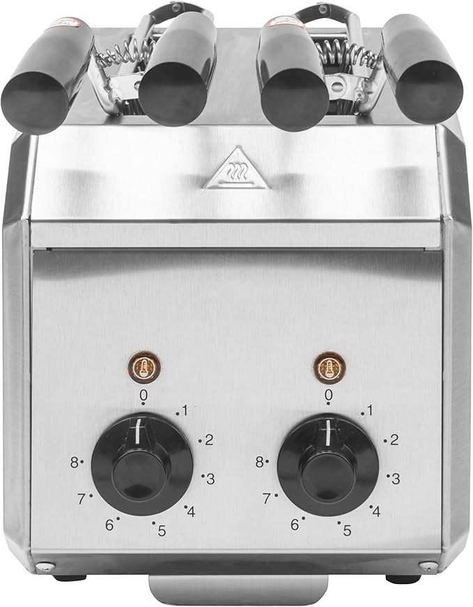 2 Slice Electric Sandwich Toaster, 600W per Slot for Energy Efficiency with SUS 304 Tongs, 8 Minutes Timer, Removable Crumb Tray, For Home and Commercial Use.