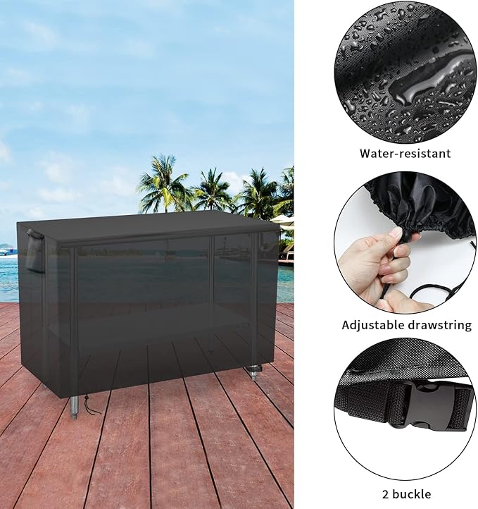 Outdoor Grill Table Cover for BBQ Mall Pizza Oven Cart Table,Waterproof Fadeproof UV Resistant Patio Pizza Oven Cart Cover - 51 X 25 X 31 Inch