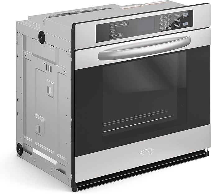 KoolMore 30-Inch Electric Single Wall Oven with Quiet, Rapid Convection Cooking, 7 Cook and Baking Modes, Large Capacity Oven, Stainless-Steel Unit, Self-Cleaning (KM-WO30S-SS)